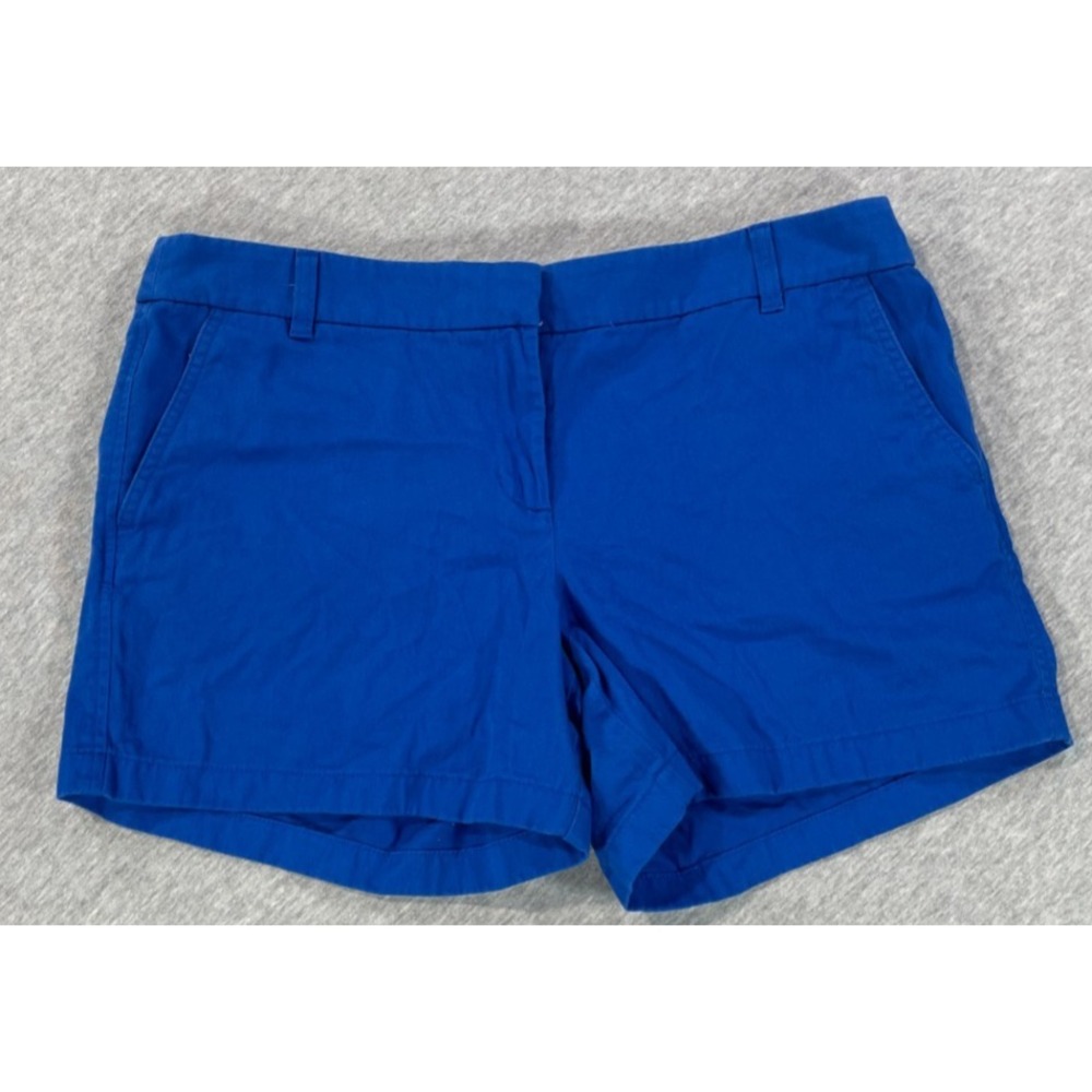 J.Crew 5" Classic Fit Chino Shorts Womens 14 Royal Blue Cotton Flat Front Casual